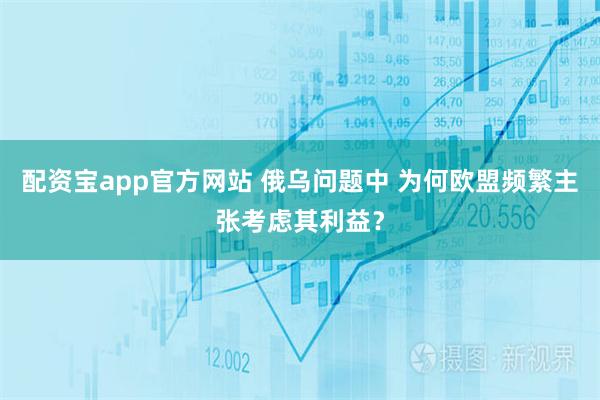 配资宝app官方网站 俄乌问题中 为何欧盟频繁主张考虑其利益？